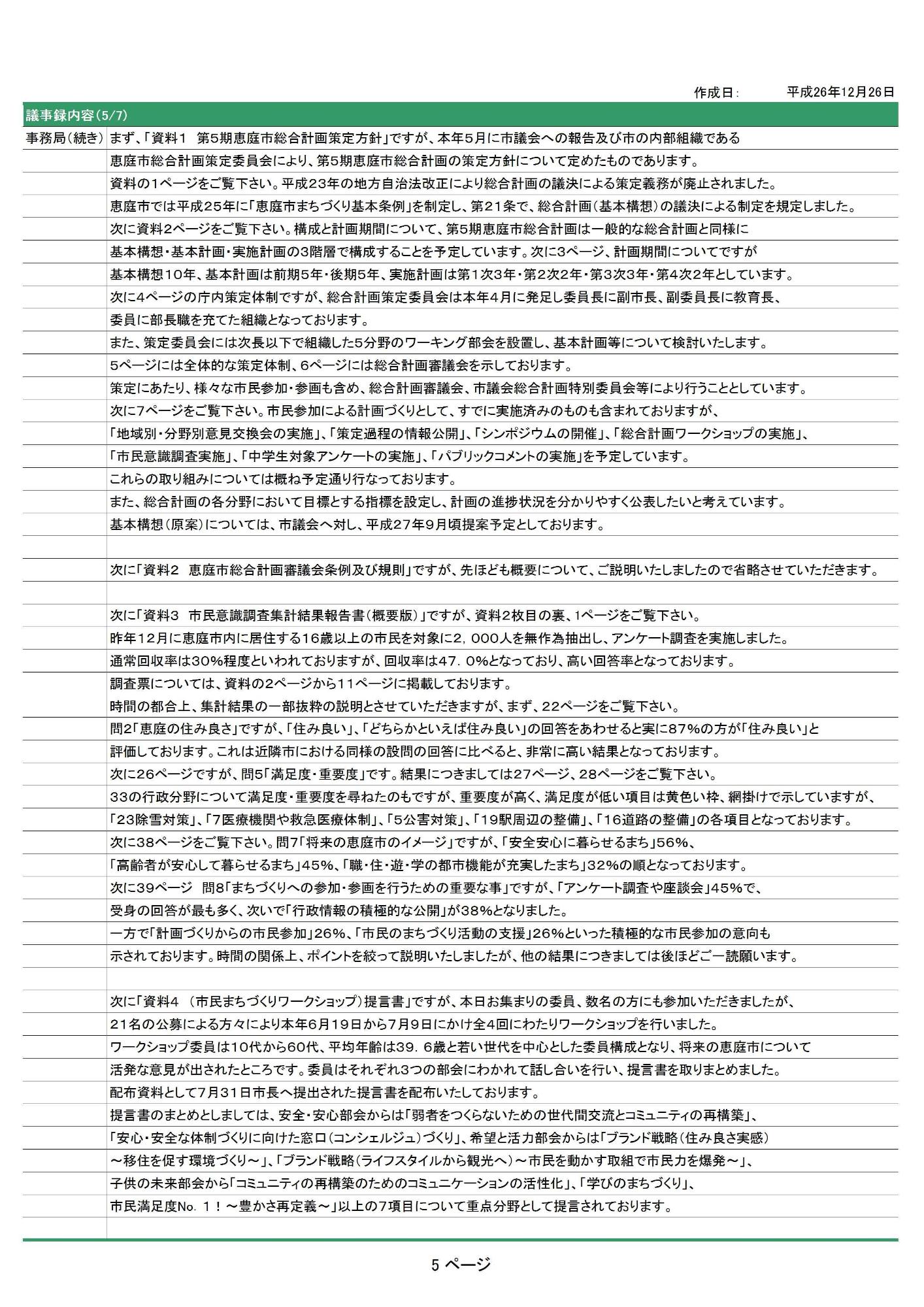 第1回総合計画審議会 議事録5ページめの図