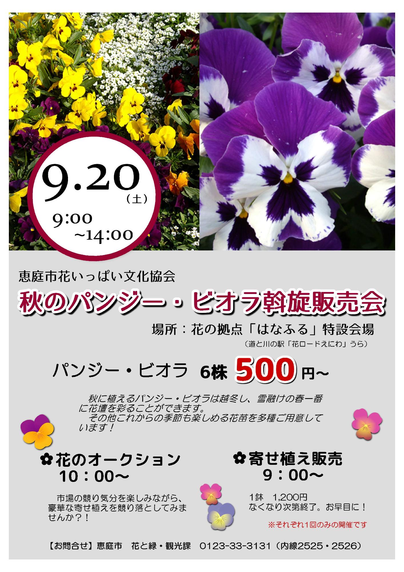 秋パンジービオラ販売会チラシ