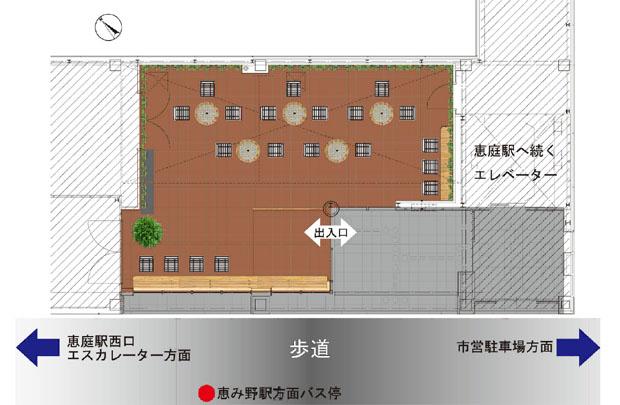 駅前広場待合所平面イメージ