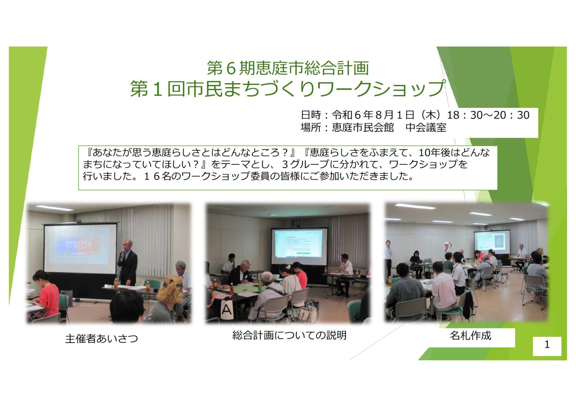 第1回市民まちづくりワークショップのまとめ1