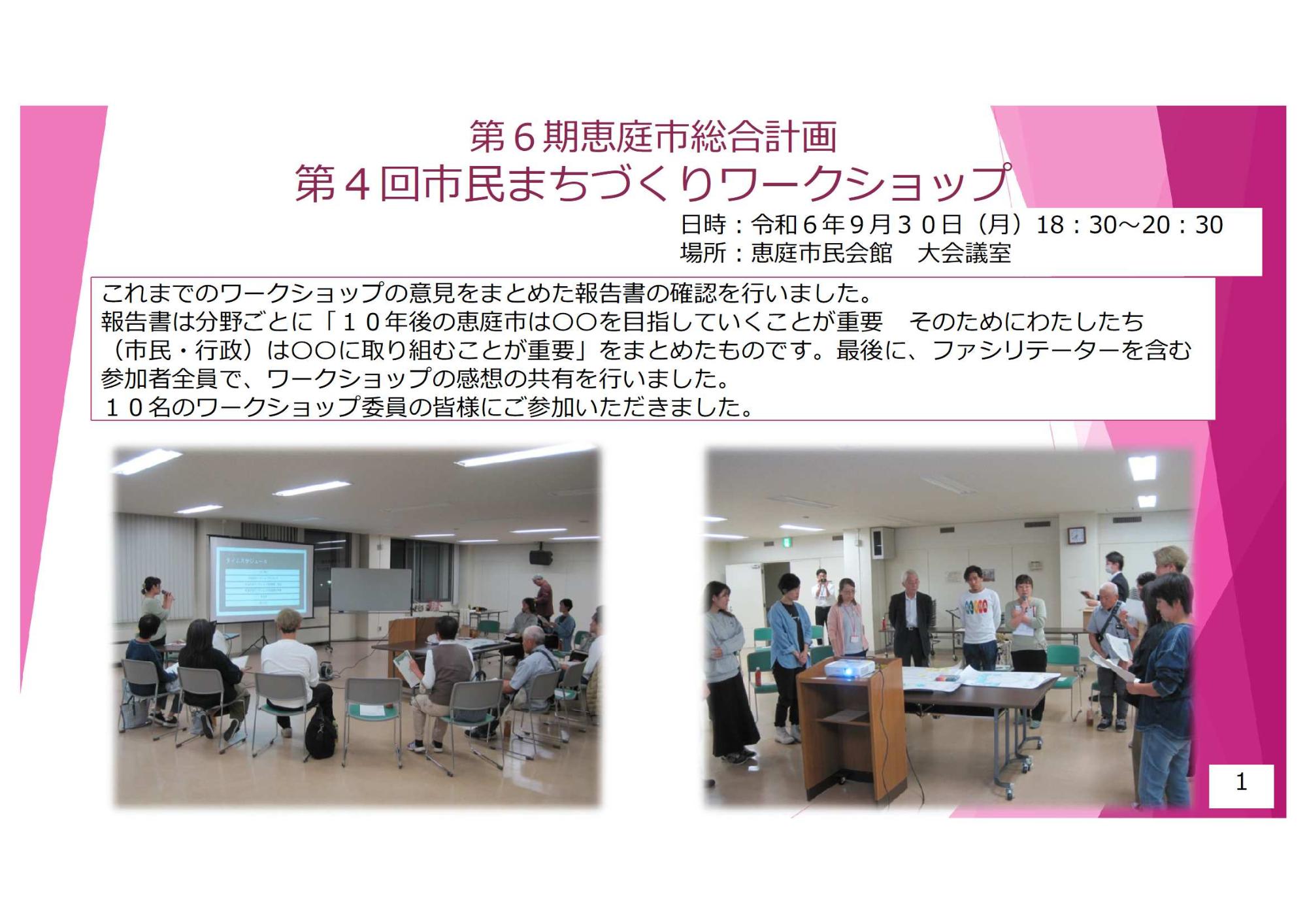 第4回市民まちづくりワークショップのまとめ1