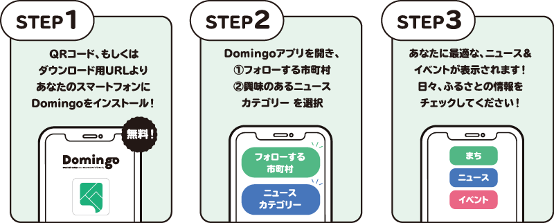 ドミンゴ利用の3ステップ