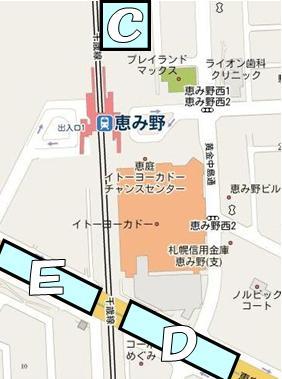 恵み野駅周辺駐車場の地図