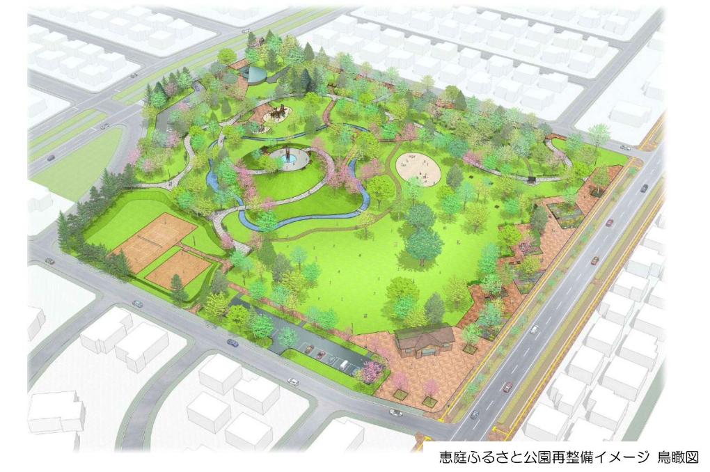 恵庭ふるさと公園再整備イメージ鳥瞰図