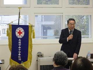 恵庭市赤十字奉仕団総会で挨拶をする原田市長の写真
