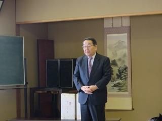 「北島水防組合定期総会」にて挨拶をしている原田市長の写真2