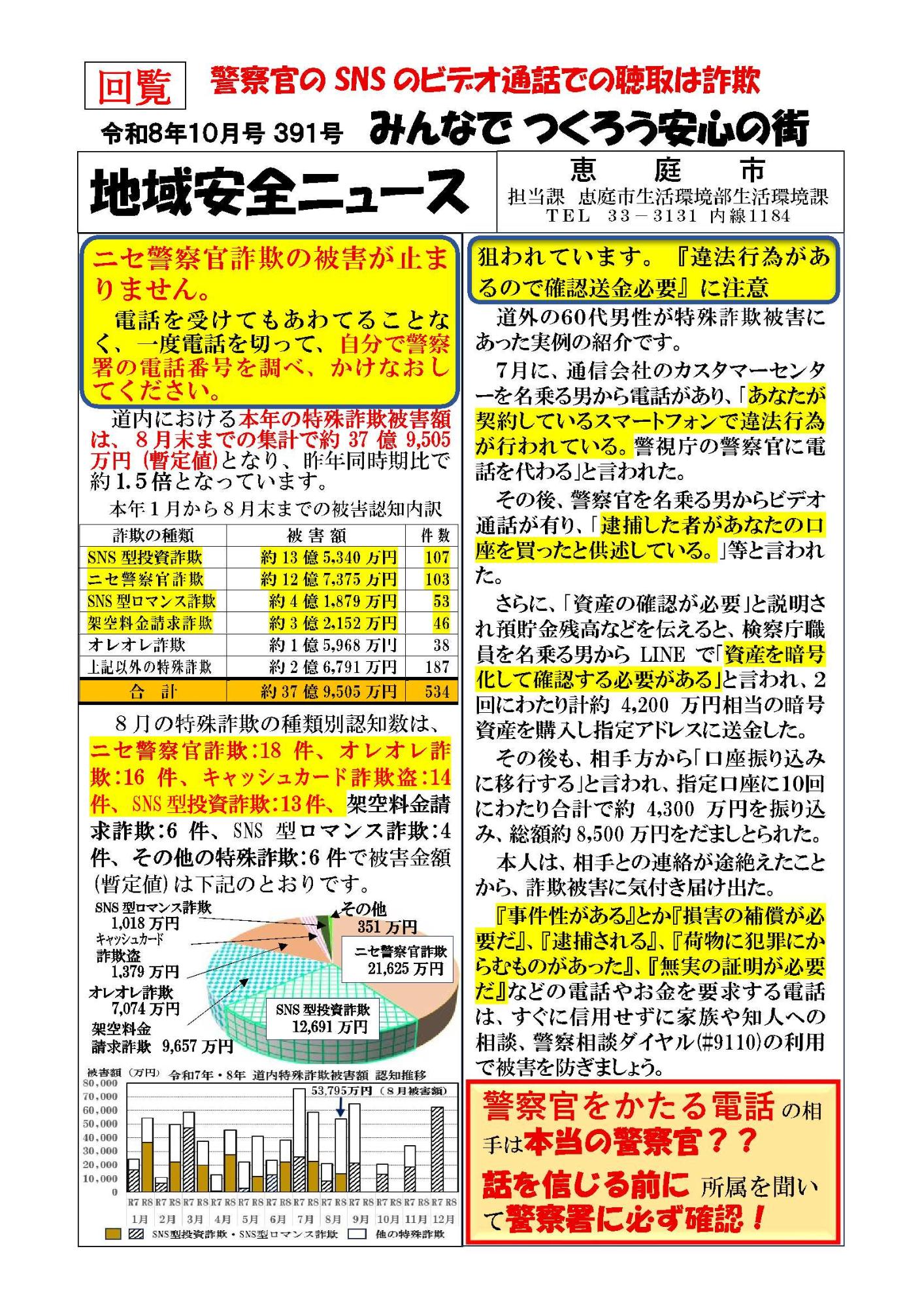 地域安全ニュース令和8年10月号（表）
