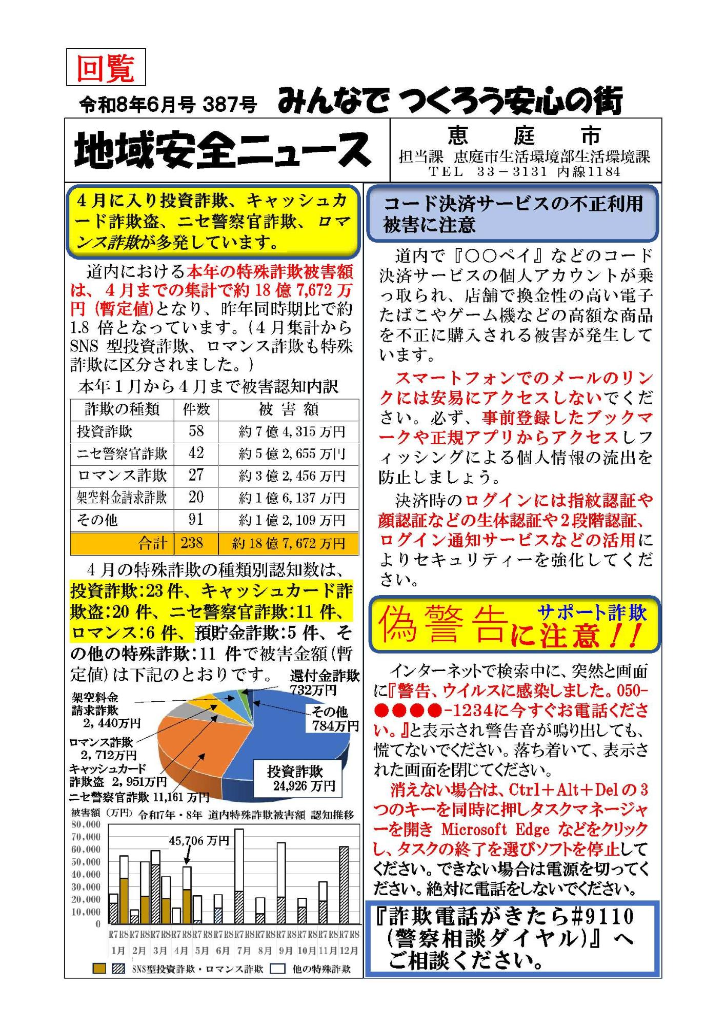 地域安全ニュース令和8年6月号（表）