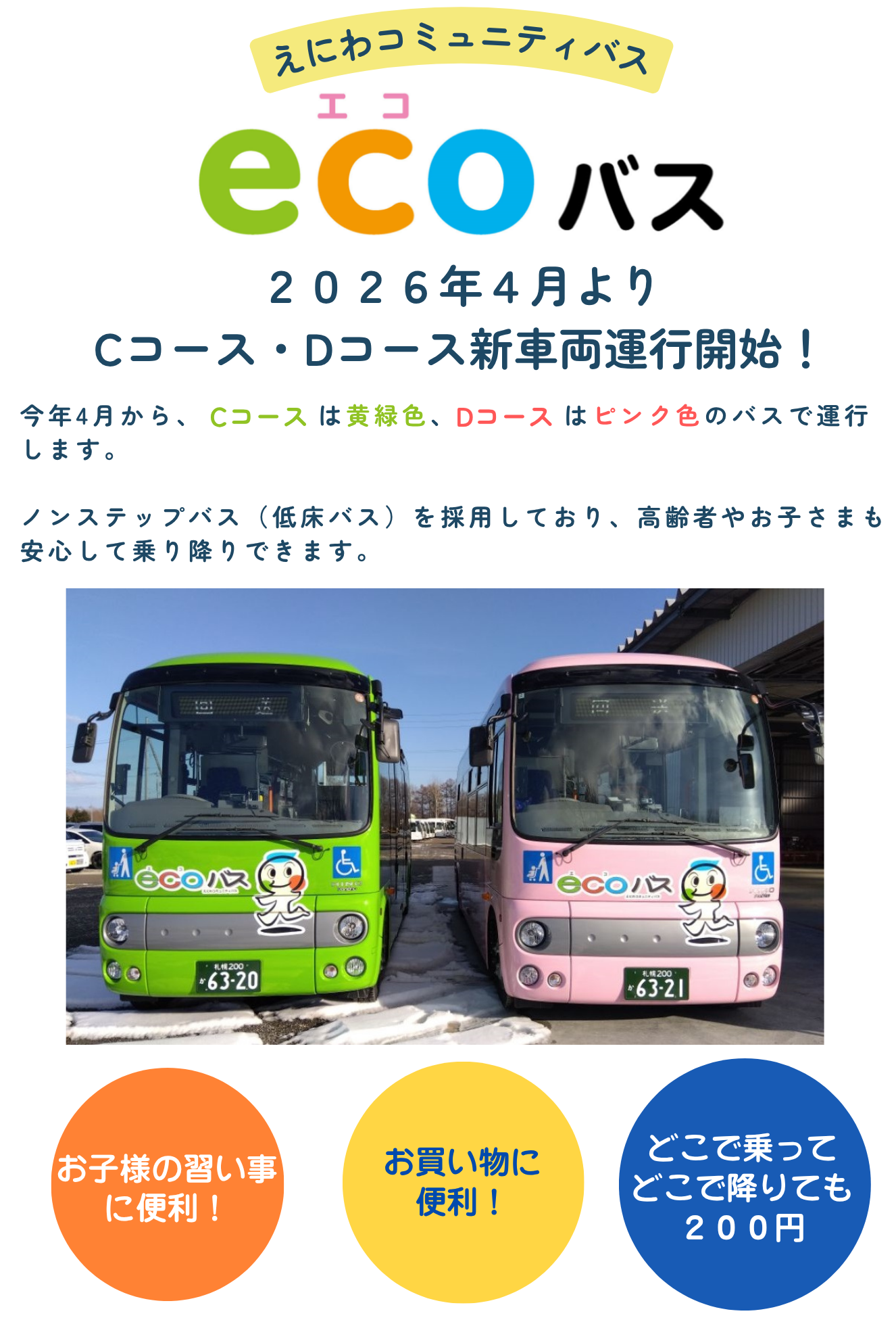 エコバスCコースDコース新車両